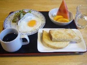 Morgenmad for gæster der bor på Business Hotel Tsuwano