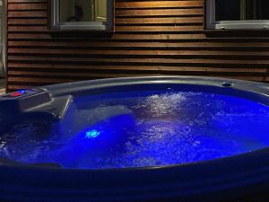 d'un bain à remous avec de l'eau bleue. dans l'établissement 10 person holiday home in Juelsminde, à Juelsminde