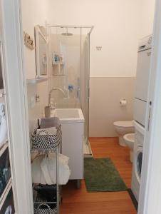 a bathroom with a sink and a toilet at Stanza indipendente a Gallarate in Gallarate