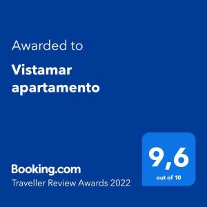 Certifikát, ocenenie alebo iný dokument vystavený v ubytovaní Vistamar apartamento B