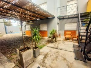 einen Innenhof mit Pflanzen in einem Gebäude in der Unterkunft Departamento La Morenita in Chilecito
