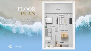 a flyer of a floor plan of a house at Spectacular Balcony - Near Beach - Gym - Pool in Hallandale Beach +40 photos