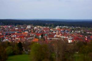 a view of a city with red roofs at Fewo Schwarzwaldfreude in Freudenstadt +46 photos