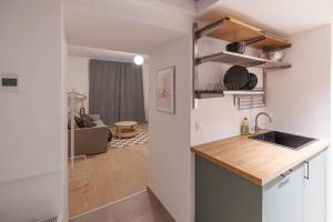 Кухня или мини-кухня в Zauberhaftes Quartier für 4
