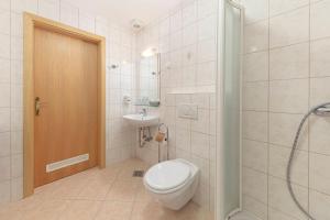 a bathroom with a toilet and a sink at Turistična kmetija Protner in Pernica