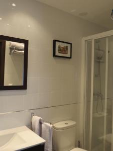 Beniarrés的住宿－Apartamentos Turisticos Ca Ramon，浴室配有卫生间、盥洗盆和淋浴。