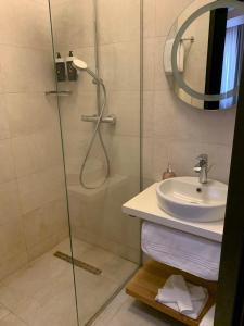 Koupelna v ubytování Hotel Balkan Centar