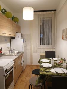 Kuchyňa alebo kuchynka v ubytovaní Green Apartman Salgótarján