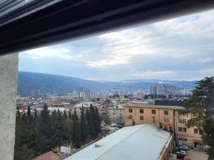 トビリシにあるBlueVibe Apartmentの窓から市街の景色を望めます。