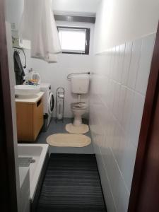 a small bathroom with a toilet and a sink at Kuća za odmor Ke ti je in Velika Gorica