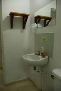 a bathroom with a sink and a mirror at Finca Turistica Moniyamena, Encuentro con la Naturaleza in Villavicencio