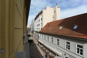 a view of an alley between two buildings at Apartment Ludwig - Films & Movies collection in Zagreb