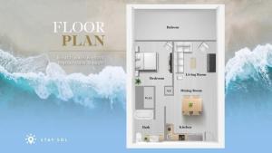 a flyer of a floor plan of a house at Infinite View and Balcony with Pool, Gym, Near Beach in Hallandale Beach +37 photos