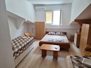 Postelja oz. postelje v sobi nastanitve Hostel Izvor