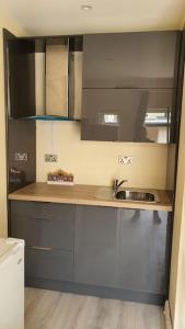 a kitchen with a sink and a counter top at Private Ensuite Room with Kitchenette in Phibblestown