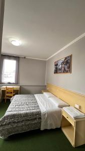 um quarto com uma cama grande e uma janela em Nuova Locanda Belvedere em Marghera