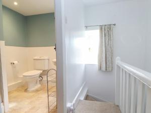 łazienka z toaletą i oknem w obiekcie Buttercup Cottage w mieście Troutbeck