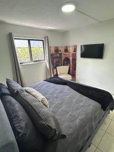 a bedroom with a large bed and a television at Apartment in Hollywood close to shops and beach in Hollywood