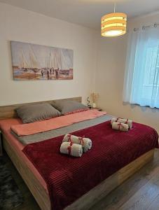 Säng eller sängar i ett rum på Apartman Aleksandra u strogom centru grada