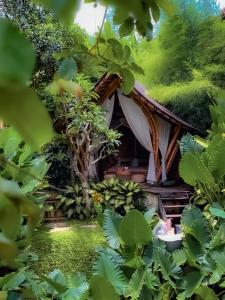 a house with a bunch of bananas in front of it at Wahem Eco Bamboo - Wahem Tebenan in Ubud