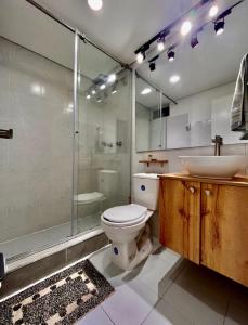 Koupelna v ubytování Alojamientos privados y céntricos.