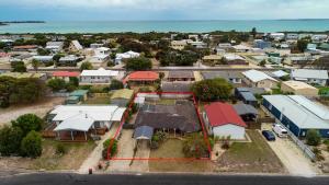 an aerial view of a town with houses at Sea Renity - Pet Friendly in Robe