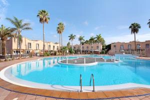 ein großer Pool mit Palmen und Gebäuden in der Unterkunft Be Room Oasis Harmony in Maspalomas