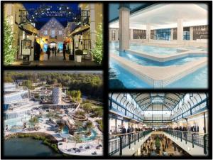a collage of four pictures of a water park at Cosy Appartement near Disneyland & Paris in Coupvray