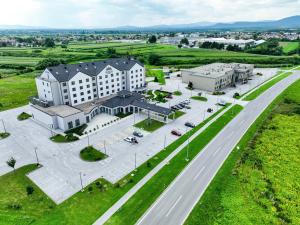 an aerial view of a building next to a highway at Hotel Princess in Jastrebarsko