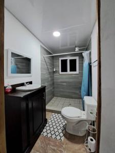 een badkamer met een toilet en een wastafel bij Apartamento La Estrella in El Remate