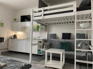 Kuchyň nebo kuchyňský kout v ubytování Tulip Apartment