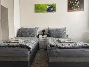 מיטה או מיטות בחדר ב-Tulip Apartment