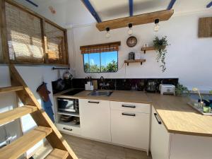 The HorseBox a tiny villa tesisinde mutfak veya mini mutfak