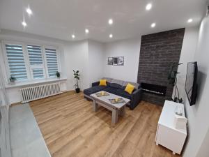 Televízia a/alebo spoločenská miestnosť v ubytovaní Apartament Staszica