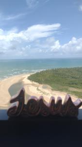 an aerial view of a beach with an island at Luxury Paiva Flat in Recife