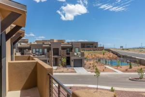 a view from a balcony of a house in the desert at Pleasant View in St. George