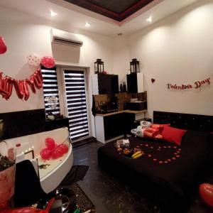 Posedenie v ubytovaní Apartament Czarny z Jacuzzi