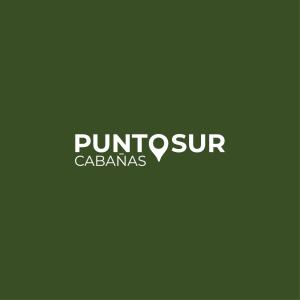 a logo for a company called punitsch cazamas at Punto Sur Cabañas in El Bolsón