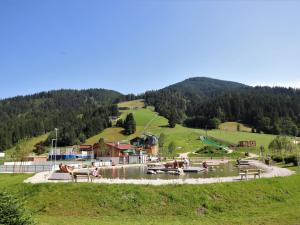 a group of people at a water park in the mountains at Apartment Alpboden-3 by Interhome in Auffach
