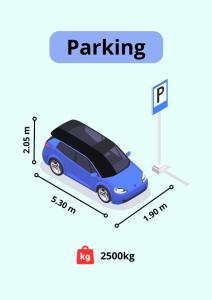 a diagram of a car parking with a parking meter at SkyGarden Nunciatura Luxury Apartment in San José