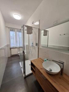 a bathroom with a sink and a shower at Casa Vanessa in Arezzo