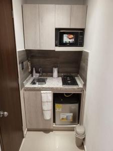 Kuchyň nebo kuchyňský kout v ubytování Apartaestudio 2 en Barranquilla