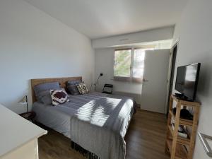 Łóżko lub łóżka w pokoju w obiekcie Superbe T2 avec balcon et parking, idéalement situé à Arcachon - FR-1-374-200
