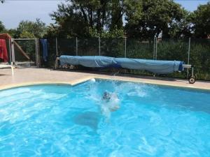 a person swimming in a swimming pool in a swimming pool at La volière in Toulon