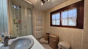 Koupelna v ubytování Chalet de Béon + 7 fotografií