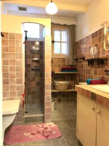 a bathroom with a shower and a sink at 89 Le Grand Pin in Sainte-Maxime +60 photos