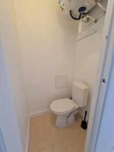 a bathroom with a white toilet in a room at T3 cosy proche Paris, tous commerces et Rer à pied in Viry-Châtillon