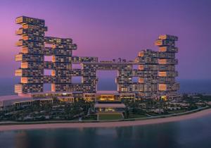 a rendering of a hotel with two tall buildings at Atlantis The Royal in Dubai