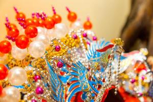 a bunch of beads on top of a tiara at The Courtyard Suzhou Inn Hemu Branch in Suzhou