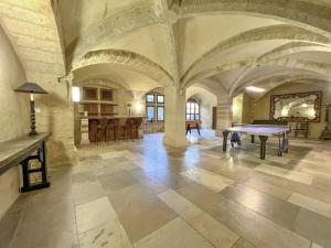 Saint-Maximin的住宿－Château d'exception LUXE，大房间,设有乒乓球桌